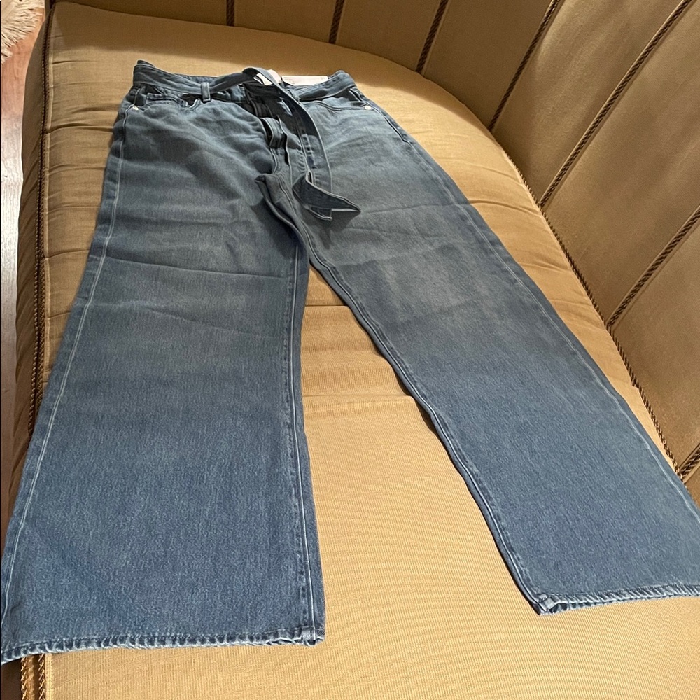 NWT Loft Women's The Palazzo High Rise Wide leg Jeans - Picture 3 of 8